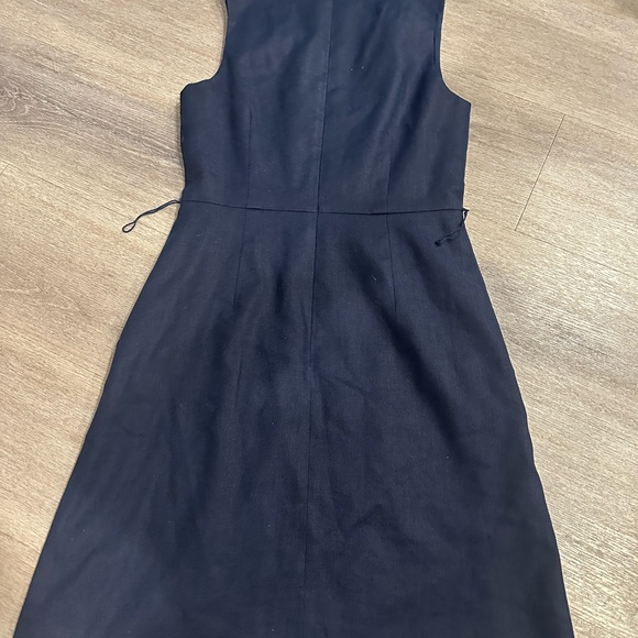Navy Double-Breasted Sleeveless Dress - Picture 3 of 4